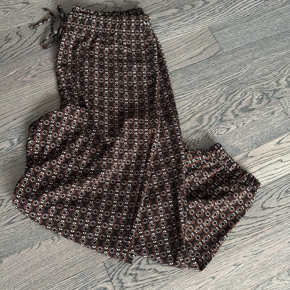 Monogram Brown Patterned drawstrings Jogger Pants Sz XL - Picture 3 of 10